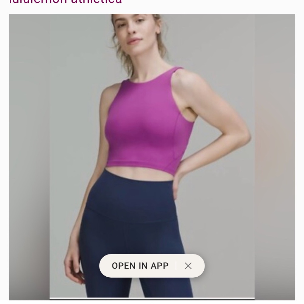 Align High-Neck Tank Top in a vibrant purple color  Size small